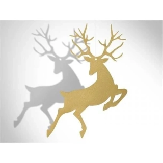 Závěsná dekorace sob Rudolf 10 ks Zlatá