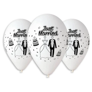 Latexový balonek svatební - Just Married 30 cm