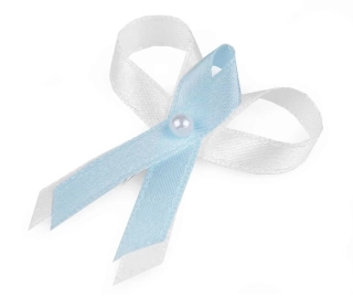 Svatební vývazek světle modro-bílý