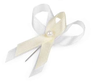 Svatební vývazek krémový-bílý