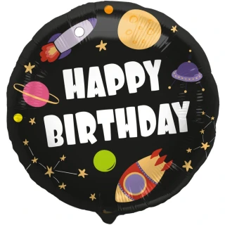 Fóliový balonek Vesmír Happy Birthday 45 cm