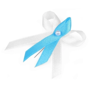 Svatební vývazek tyrkysovo-bílý