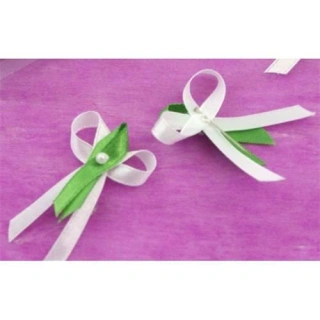 Svatební vývazek zeleno-bílý