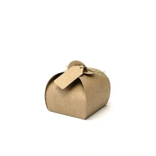 Dárkové krabičky kulaté hnědé 6 x 6 cm - 10 ks