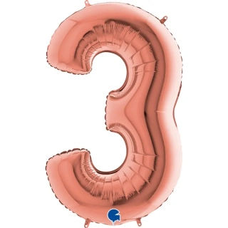 Foliová číslice - rose gold 3 - 102 cm