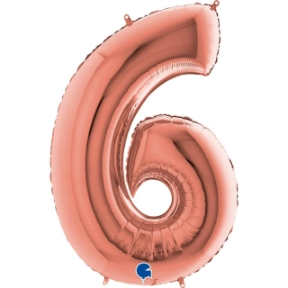 Foliová číslice - rose gold 6 - 102 cm