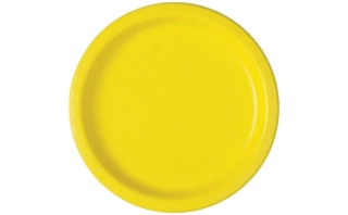 Papírové talíře neonově žluté  23cm 8ks
