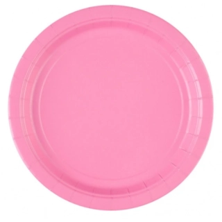 Papírové talíře světle růžové 23 cm - 8 ks