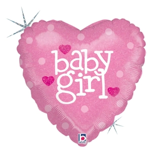Fóliový balónek Baby-Girl Srdce 46cm