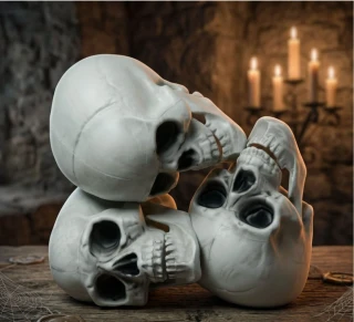 Dekorace na Halloween lebky 3 ks