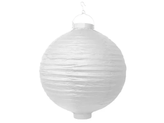 Lampion se světýlkem 30 cm bílý