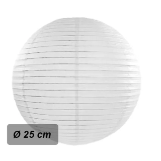 Lampion kulatý 25 cm bílý