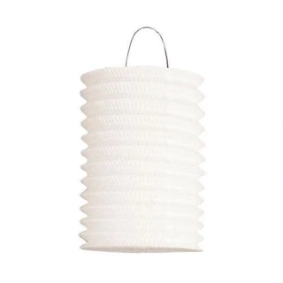 Závěsný lampion válec - bílý 16 cm