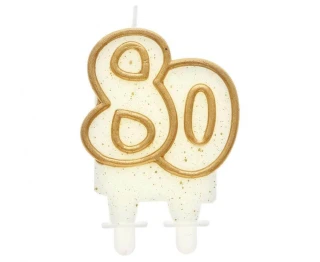 Svíčka narozeninová číslice 80 zlatá