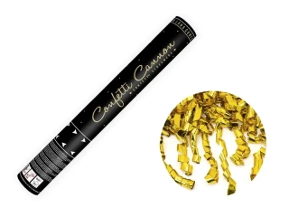 Vystřelovací konfety zlaté serpentiny 40 cm