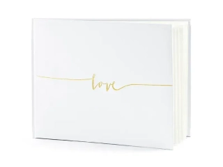 Svatební kniha hostů zlaté Love - bílá 22 stránek