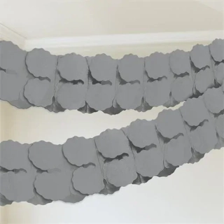 Závěsné papírová girlanda stříbrná 365 cm