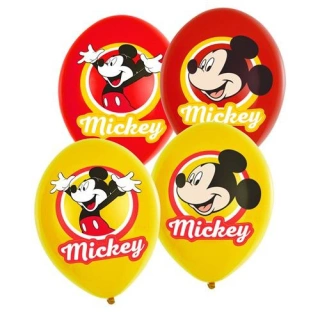 Latexové balonky Mickey Mouse - barevný potisk 6 ks
