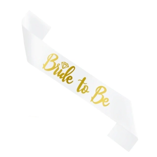 Šerpa Bride to be - bílá se zlatým diamantem