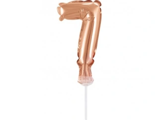 ČÍSLICE NA DORT nafukovací - 7 rose gold - 13cm