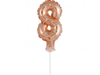 ČÍSLICE NA DORT nafukovací - 8 rose gold - 13cm