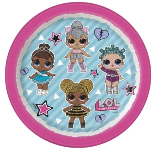 Papírové talířky LOL Surprise 18 cm - 8 ks