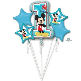 Sada foliových balonků 1st birthday Mickey - 5 ks