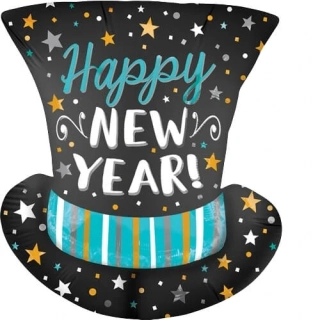Foliový balonek klobouk Happy New Year 60 cm