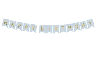 Party nápis Happy Birthday vlaječky modré 175 cm