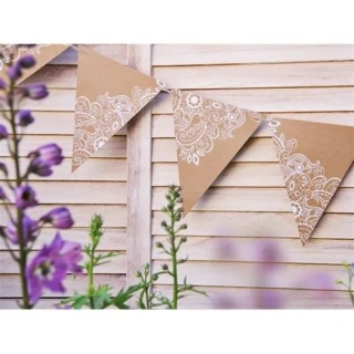 Papírová vlaječková girlanda Kraft 210 cm