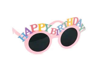 Plastové brýle Happy Birthday růžové