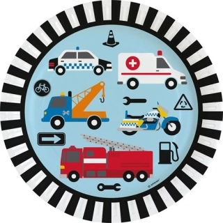 Party papírové talíře Dopravní 23 cm 8 ks