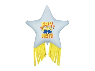 Foliový balonek hvězda s třásněmi Mimoni 72 cm