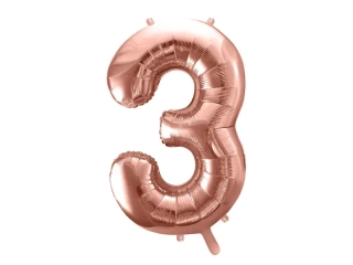 Foliová číslice - rose gold 3 - 86 cm