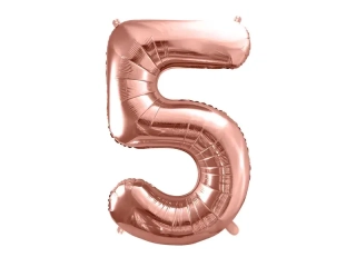 Foliová číslice - rose gold 5 - 86 cm