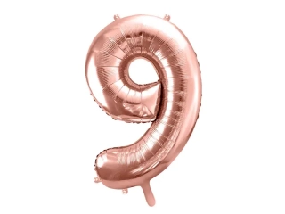 Foliová číslice - rose gold 9 - 86 cm