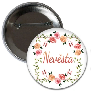 Placka Nevěsta - květinová 6 cm