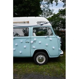 Dekorační růže bílé - samolepící 24 ks