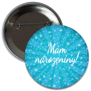 Placka Narozeninová Modrá - Mám Narozeniny 6 cm