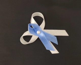 Svatební vývazek modro-bílý