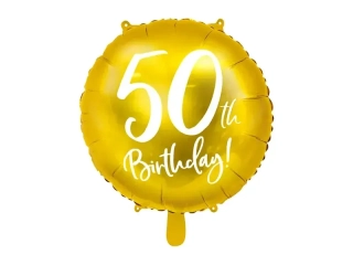 Foliový balonek zlatý 50th Birthday - 45 cm