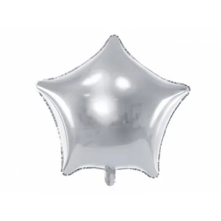 Foliový balonek hvězda stříbrná 48 cm - balené