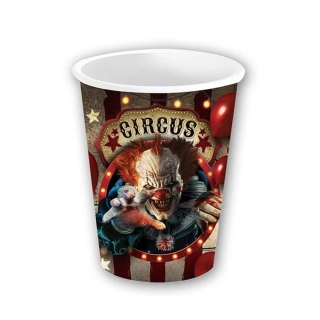 Papírové kelímky Strašidelný cirkus 6 ks