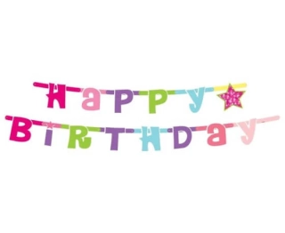 Party nápis girl Happy Birthday 180 cm