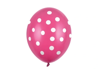 Latexový balonek s puntíky tmavě růžový 30 cm
