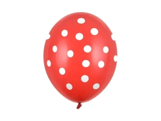 Latexový balonek s puntíky červený 30 cm