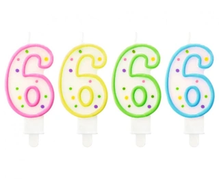 Dortová svíčka číslo 6 s puntíky