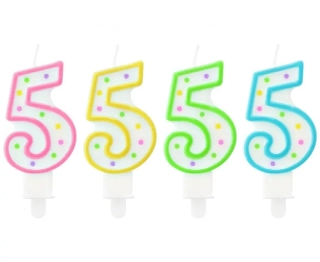 Dortová svíčka číslo 5 s puntíky