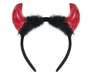 Čertovské rohy - červené s peřím