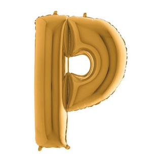 Foliové písmeno P zlaté 102 cm